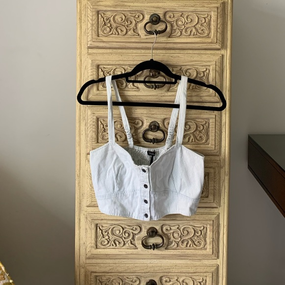 Blue and white striped crop top - Picture 1 of 4